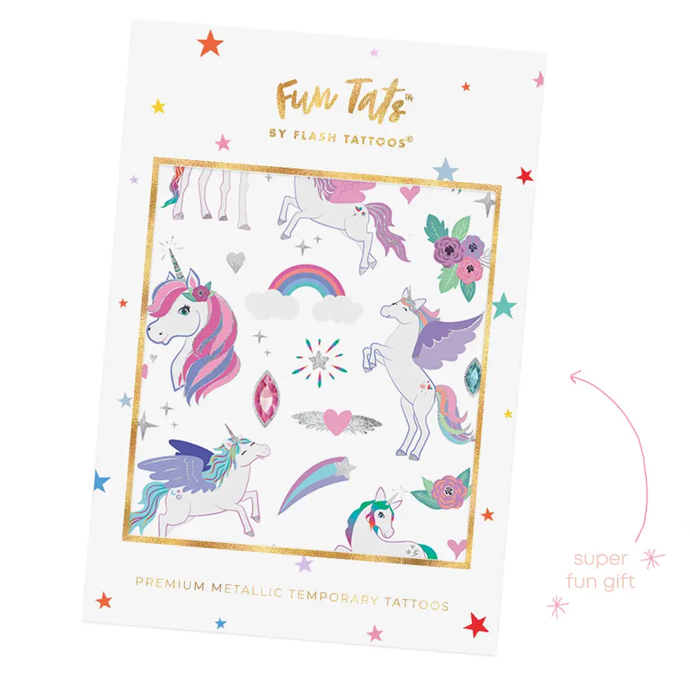 Unicorns | Kids Metallic Temporary Tattoo