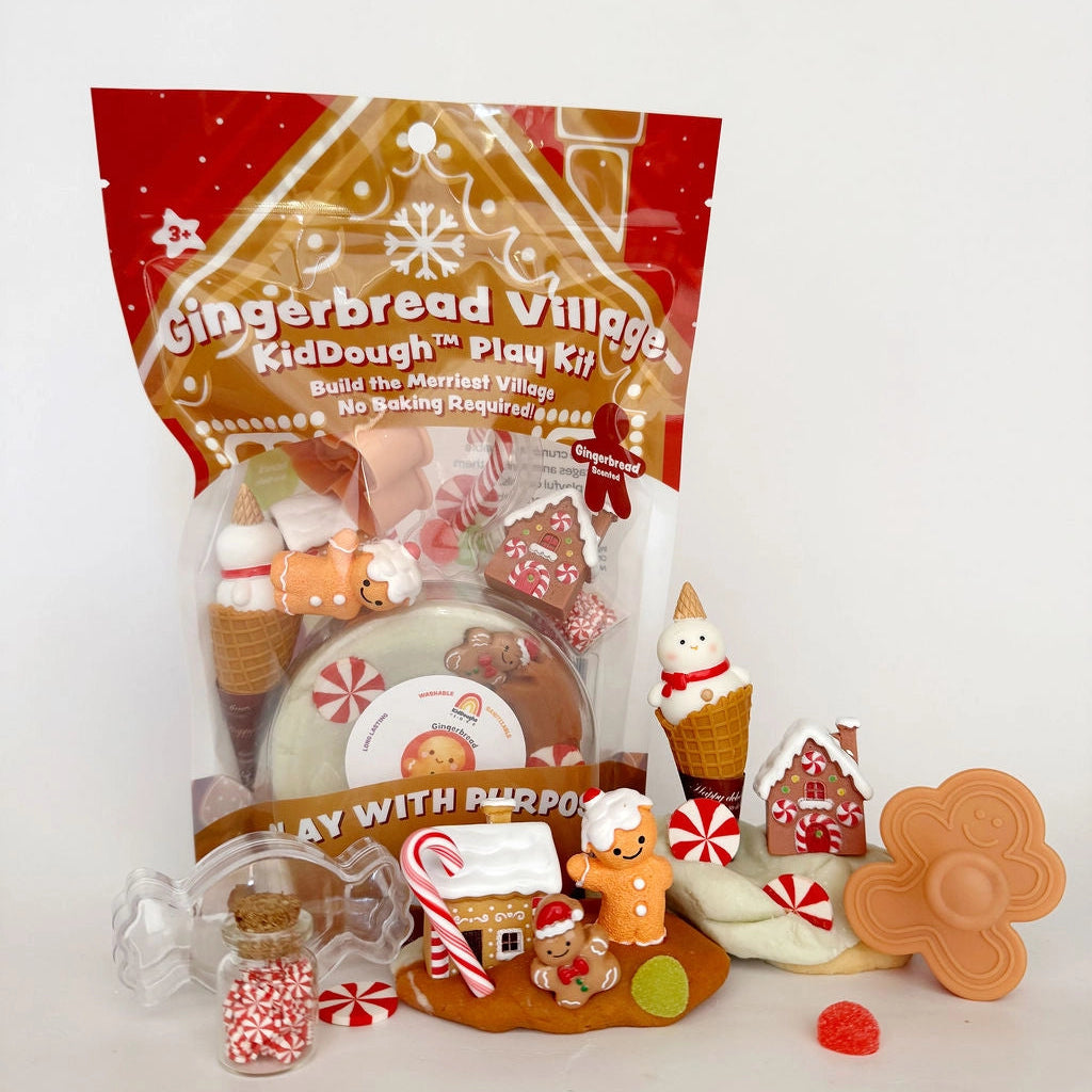 Gingerbread Village Kiddough Play Kit | Stocking Stuffer Holiday