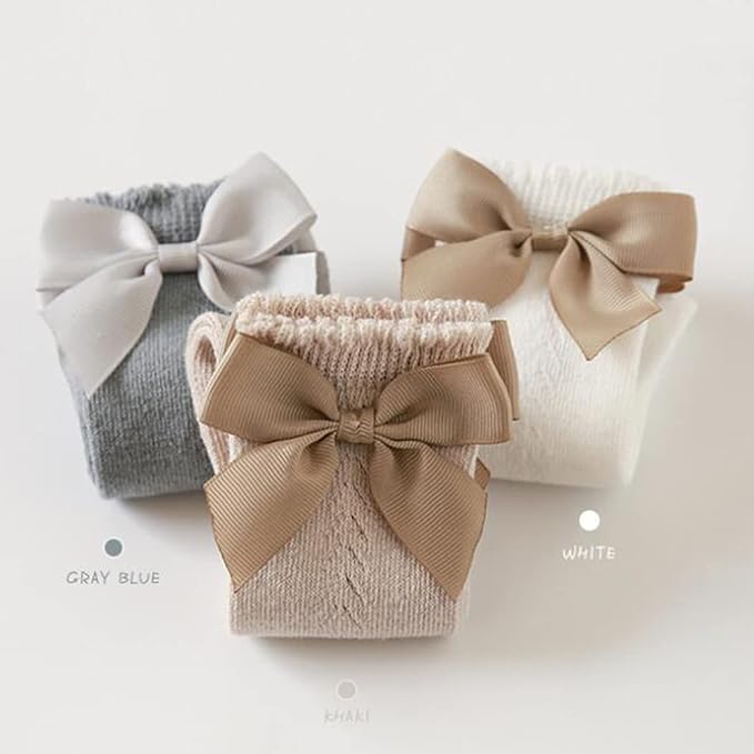 Toddler Knee High Boot Socks with Bow