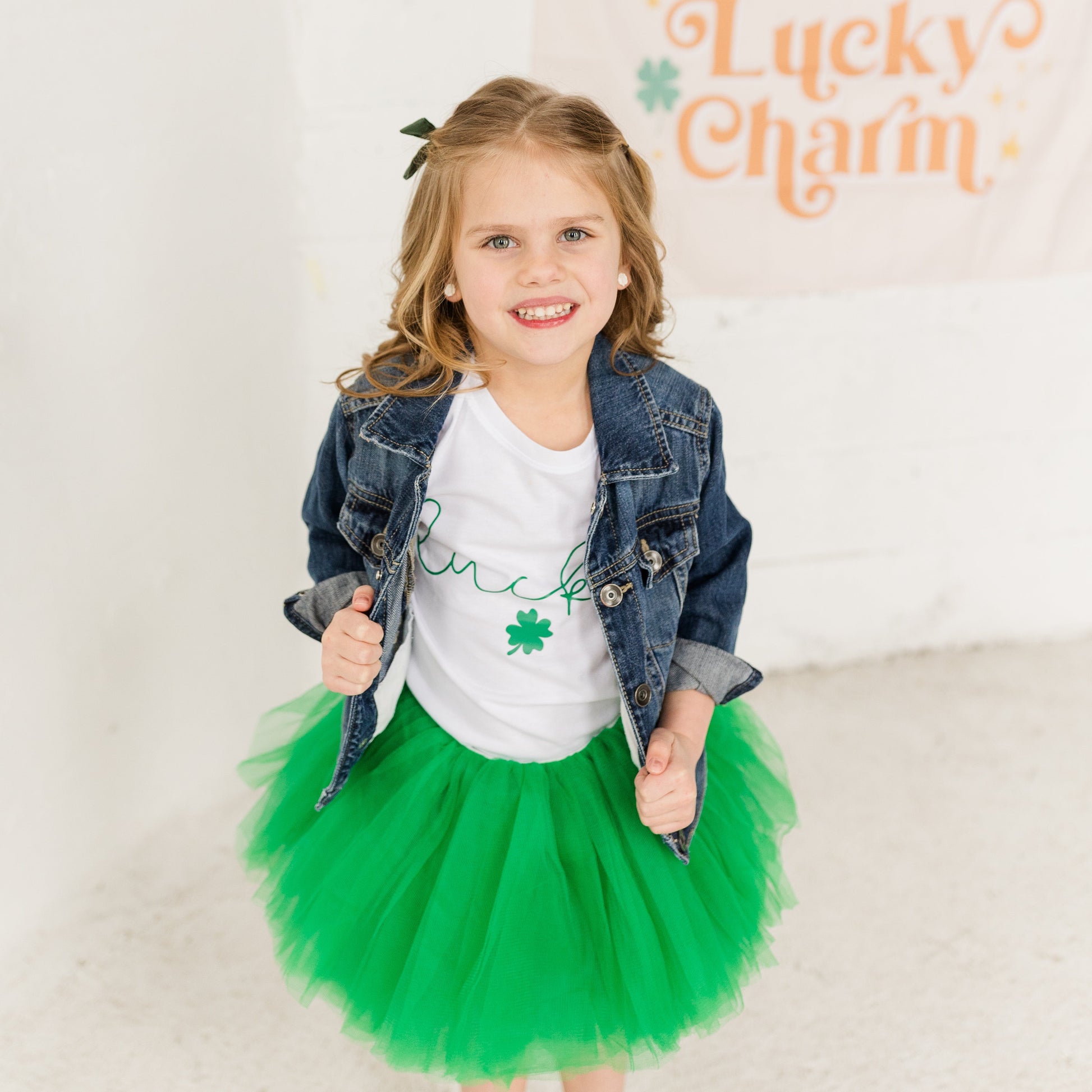 Spring Green Toddler and Young Girl Full Layered Tutu is perfect for St. Patricks Day or Birthday events or everyday! This tutu is fluffy and full with the softest tulle.
