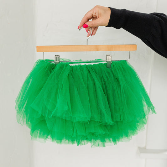 Spring Green Toddler and Young Girl Full Layered Tutu is perfect for St. Patricks Day or Birthday events or everyday! This tutu is fluffy and full with the softest tulle.