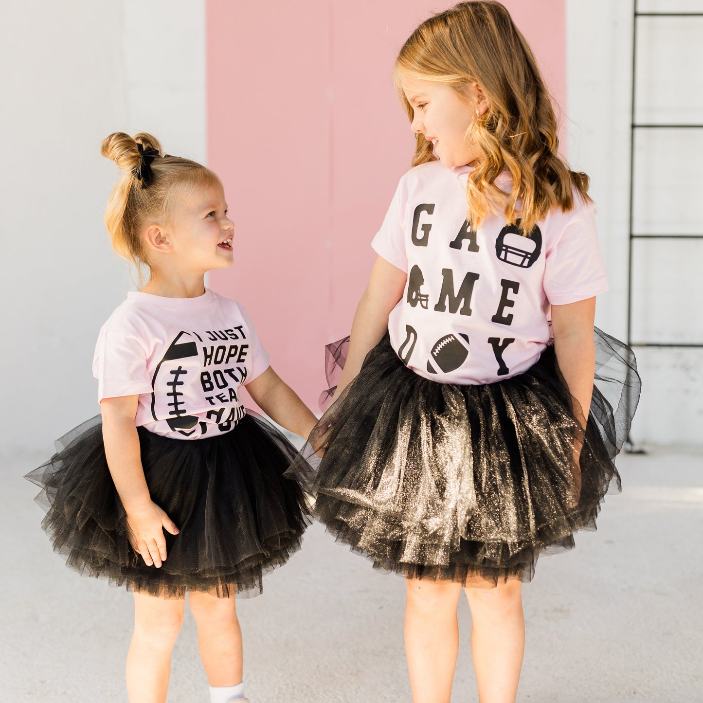 Game Day Pink T-shirt and Black Tutu Set