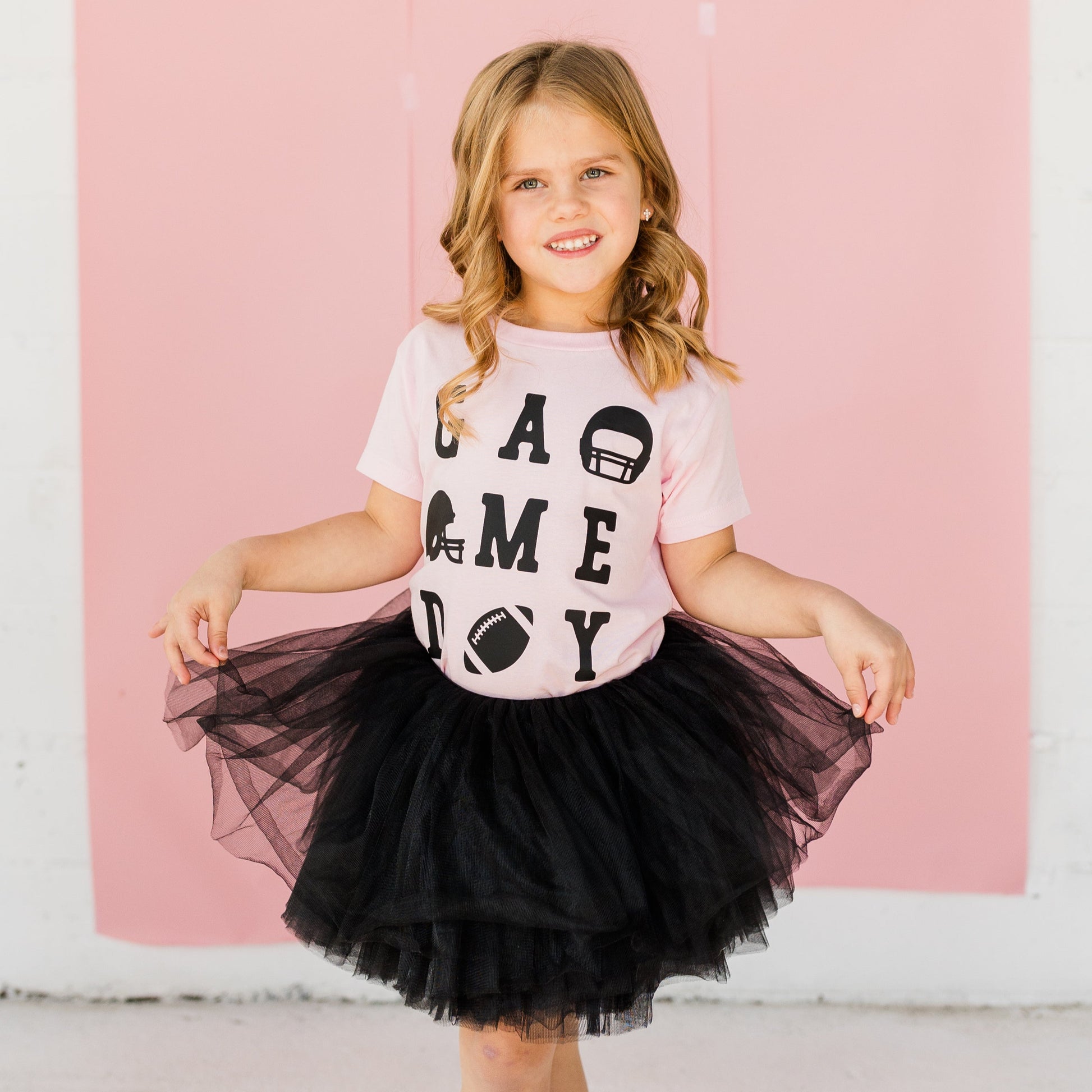 Our game day collection is the perfect outfit to root for your team in style! Our tutus are made with the best and softest tulle you can find. We have your little ones confirm in mind. Your little one will be twirling in style!
