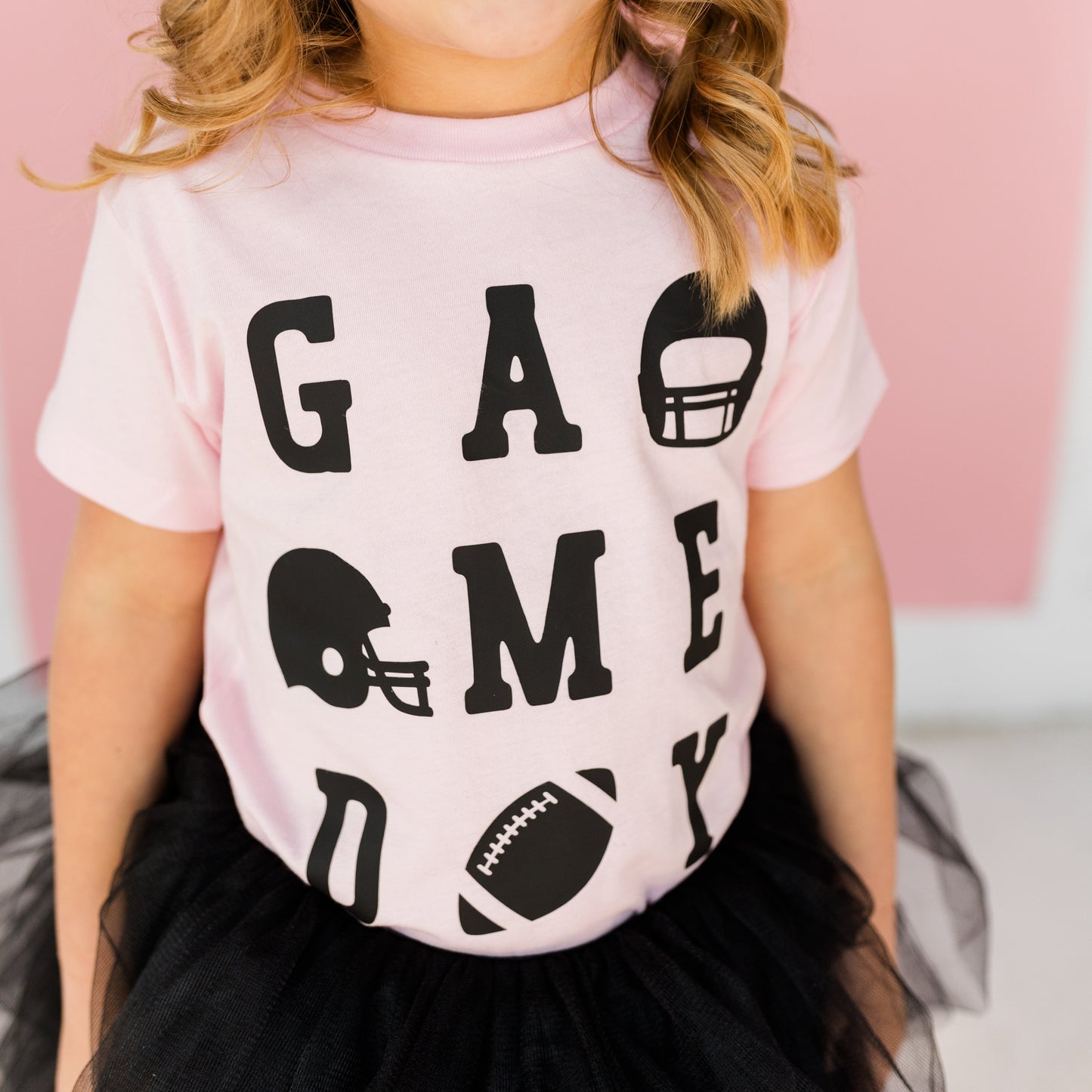 Game Day Pink T-shirt and Black Tutu Set