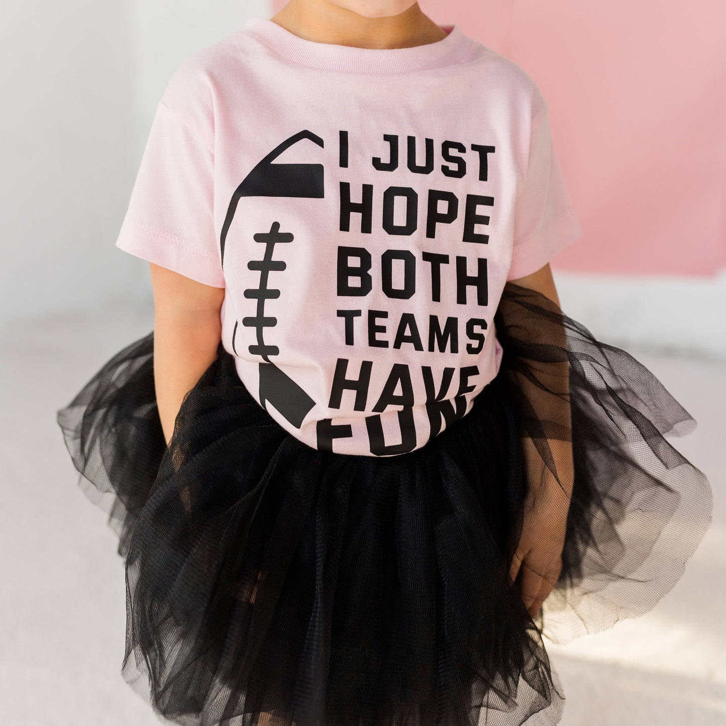 Game Day Pink T-shirt and Black Tutu Set