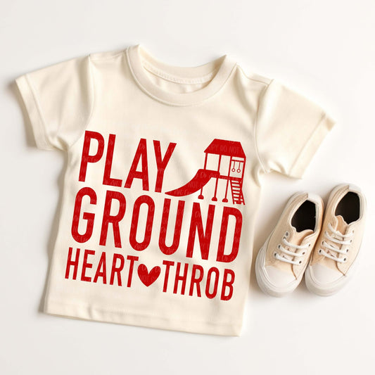 Pre Order Valentine Tshirt, Toddler Boy Valentine Tshirt Play Ground Heart Throb