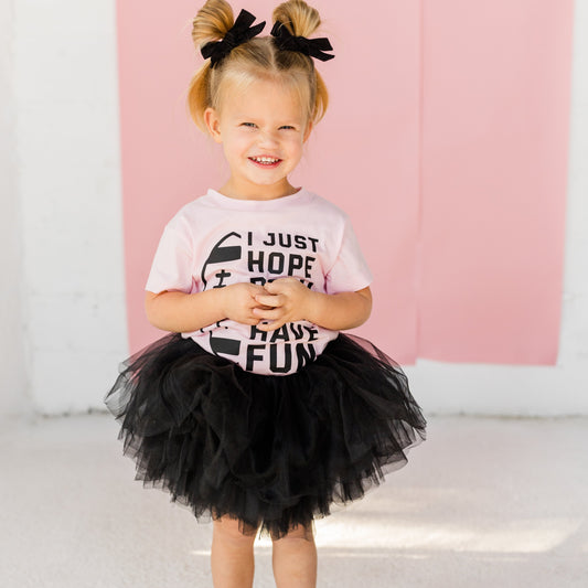 The perfect little black skirt is a must! The full fluffy tulle makes for the perfect amount of whimsical.  Our Black tulle will go with everything!