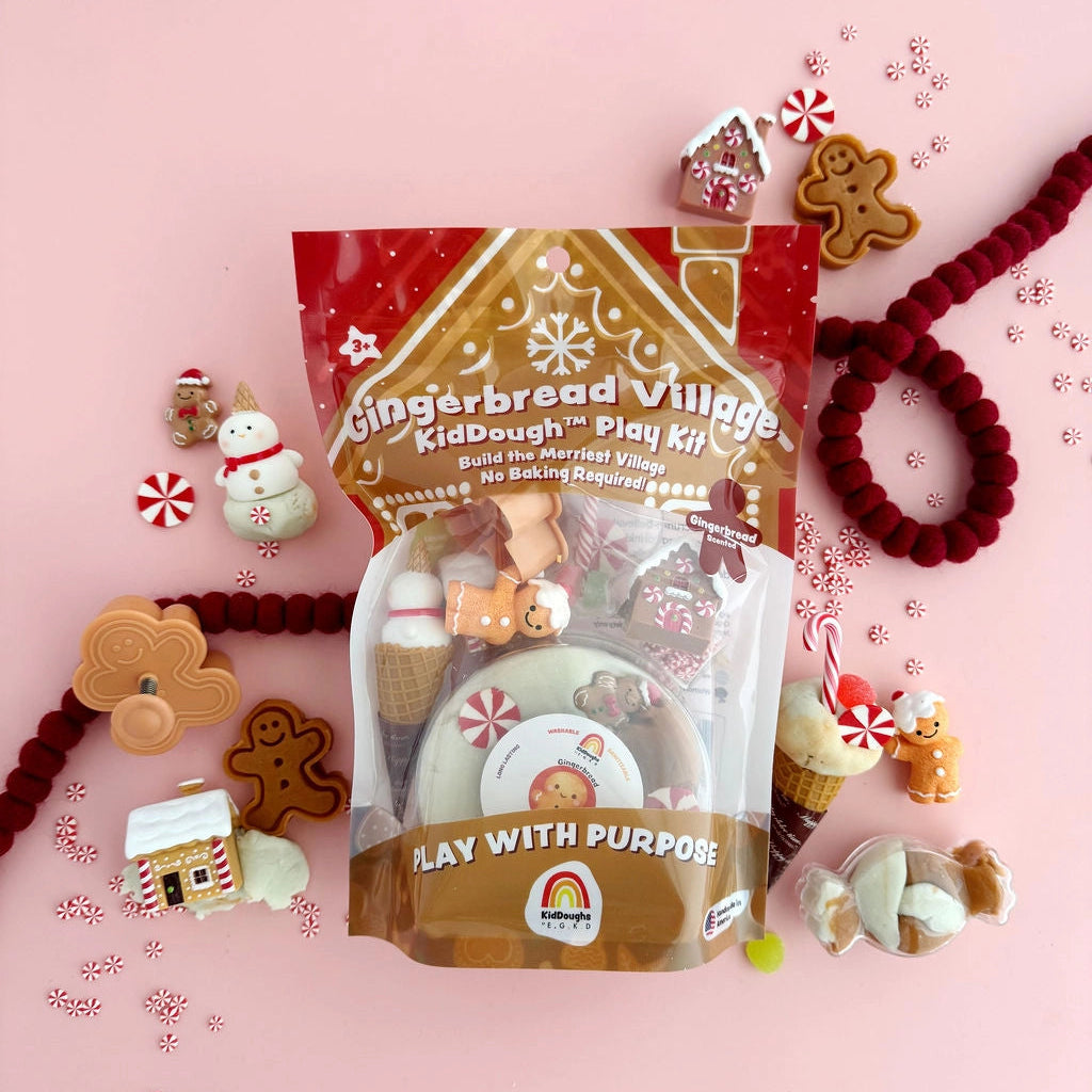 Gingerbread Village Kiddough Play Kit | Stocking Stuffer Holiday