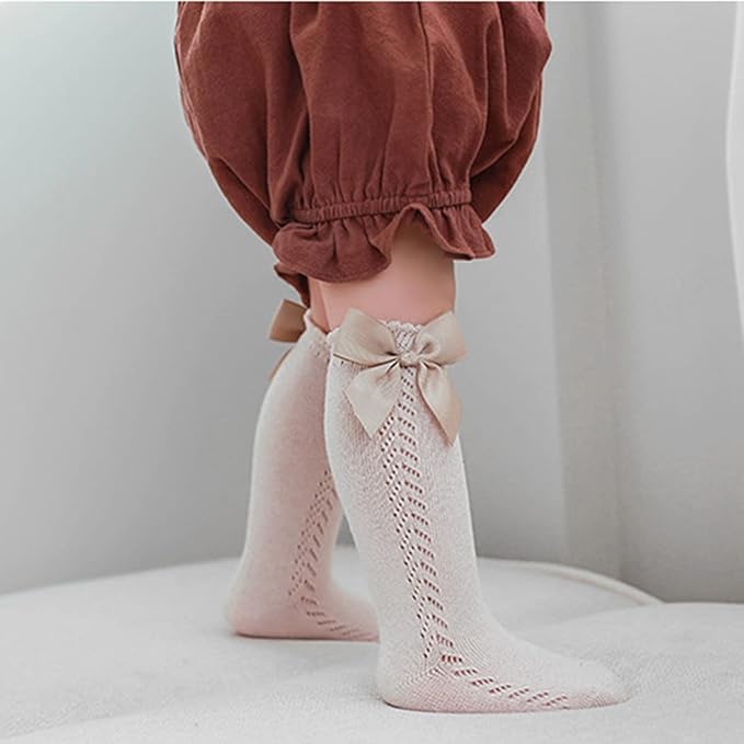 Toddler Knee High Boot Socks with Bow