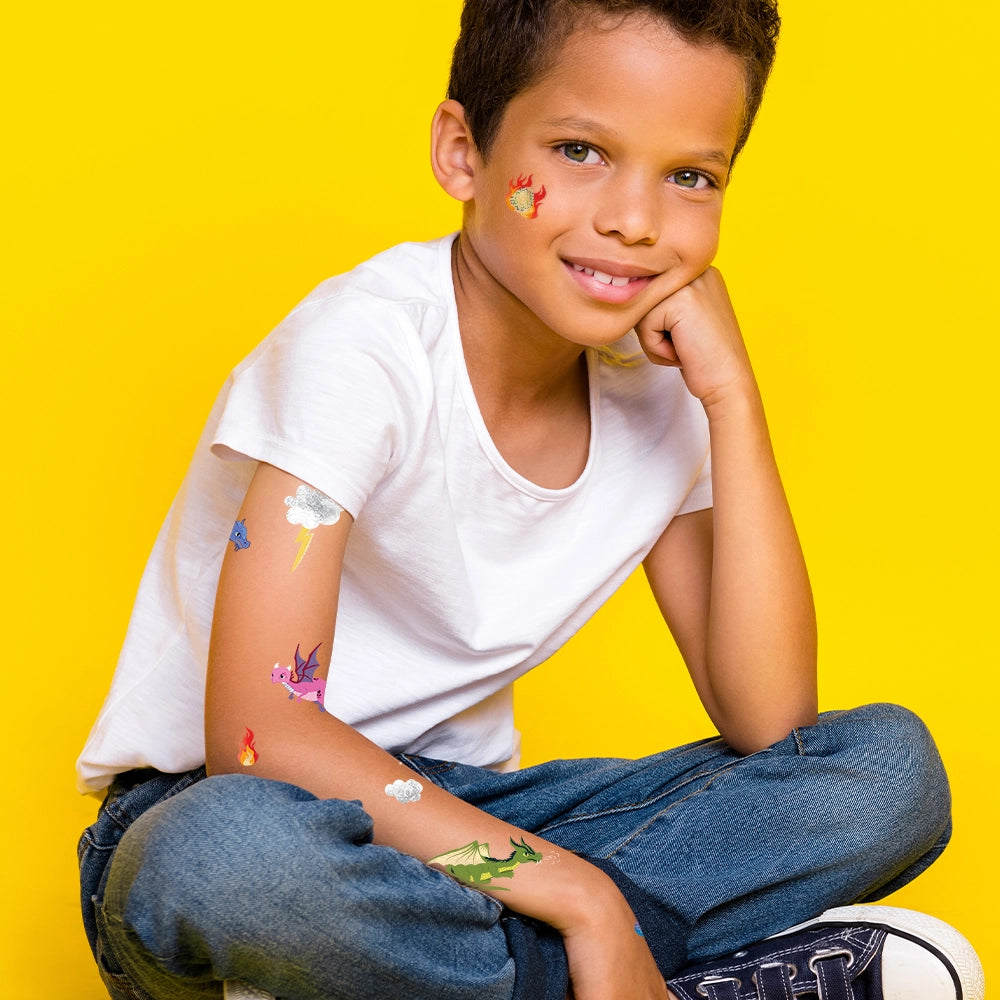 Dragons Kids Metallic Temporary Tattoo Pack | Kids Gift