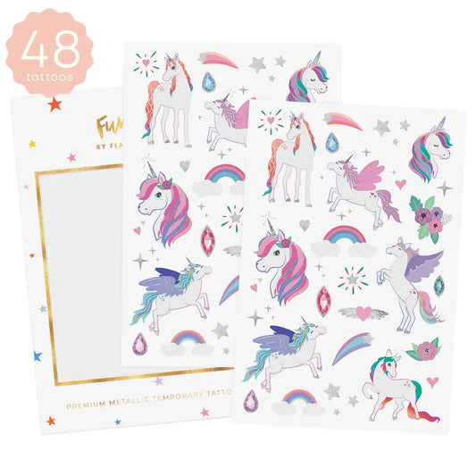 Unicorns | Kids Metallic Temporary Tattoo