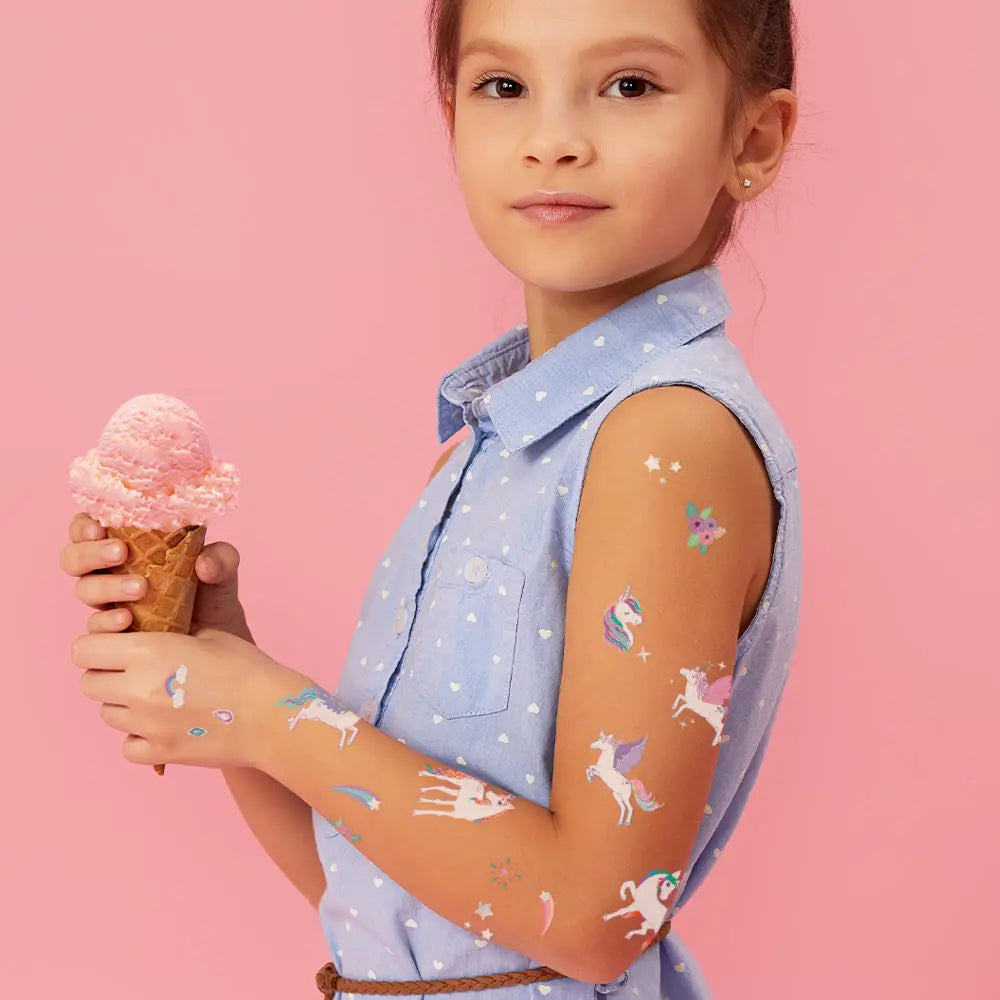 Unicorns | Kids Metallic Temporary Tattoo