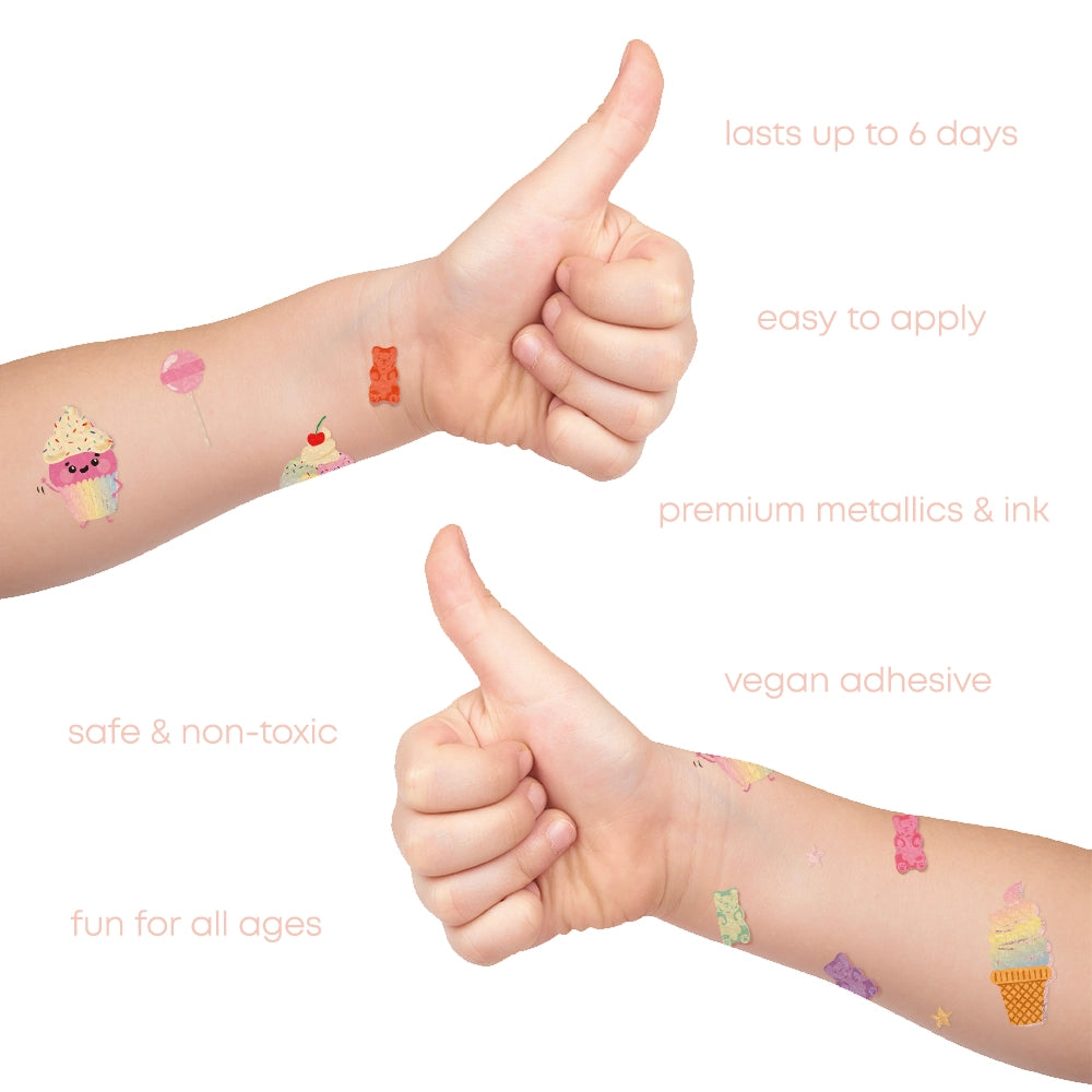 Kids Temporary Tattoos – Metallic Candy Sugar Rush