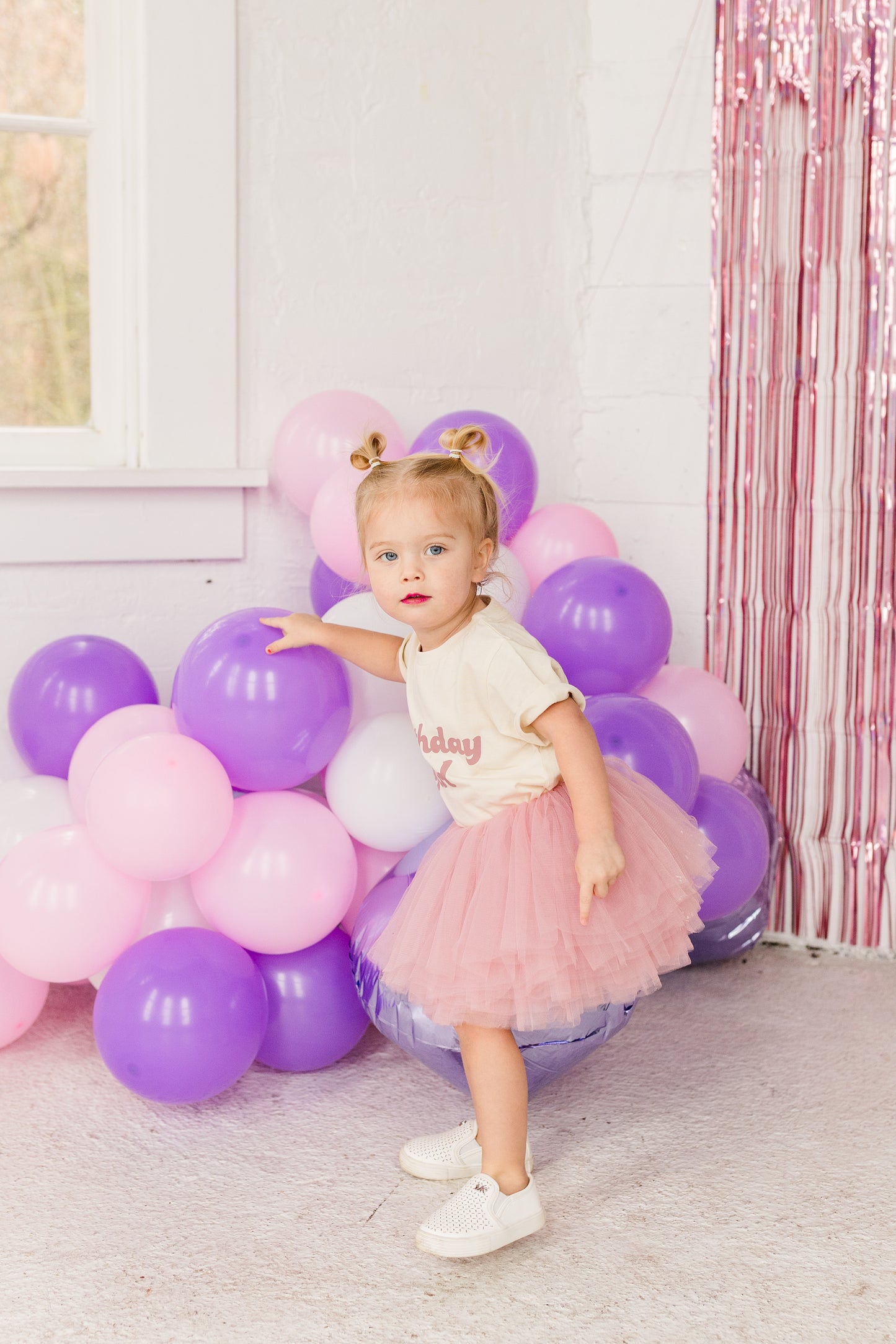 Birthday Babe Organic T-shirt with Mauve Pink Tutu Birthday Set, Toddler and Kids Birthday Outfit