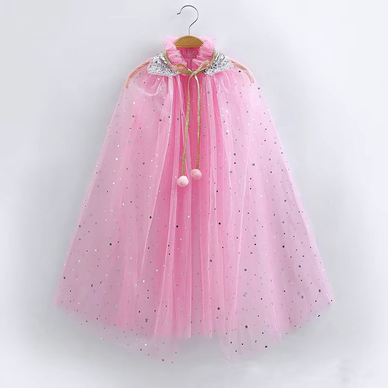 Sparkle Tulle Dress-Up Cape for Kids
