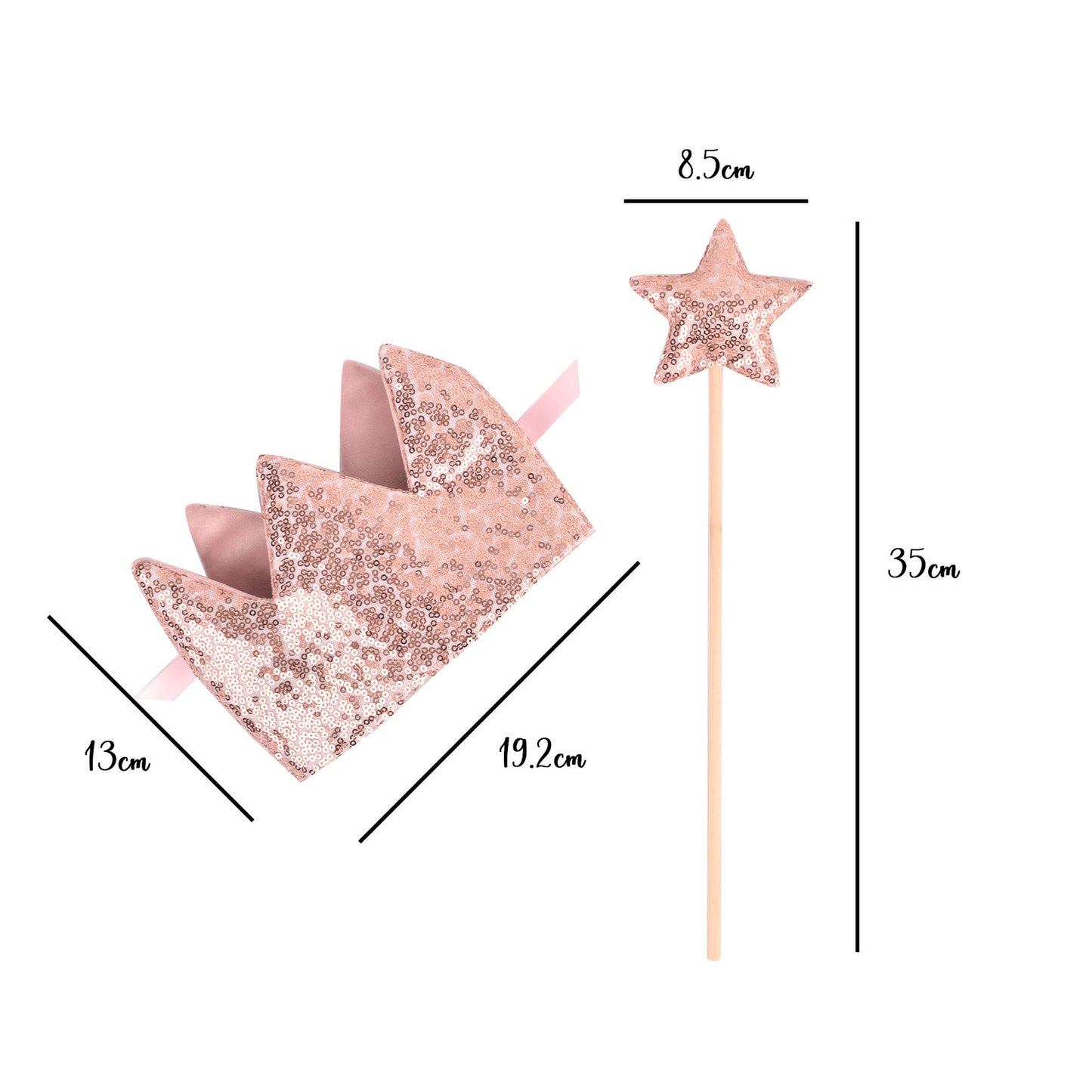 Princess Crown, wand and Wings Set | Children's Dress Up Play Set | Wings, Crown & Magic Wand