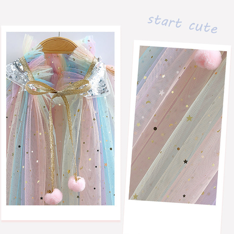 Sparkle Tulle Dress-Up Cape for Kids
