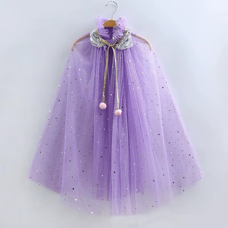 Sparkle Tulle Dress-Up Cape for Kids