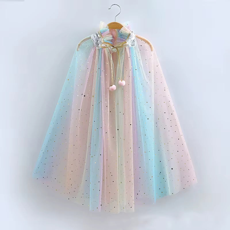 Sparkle Tulle Dress-Up Cape for Kids