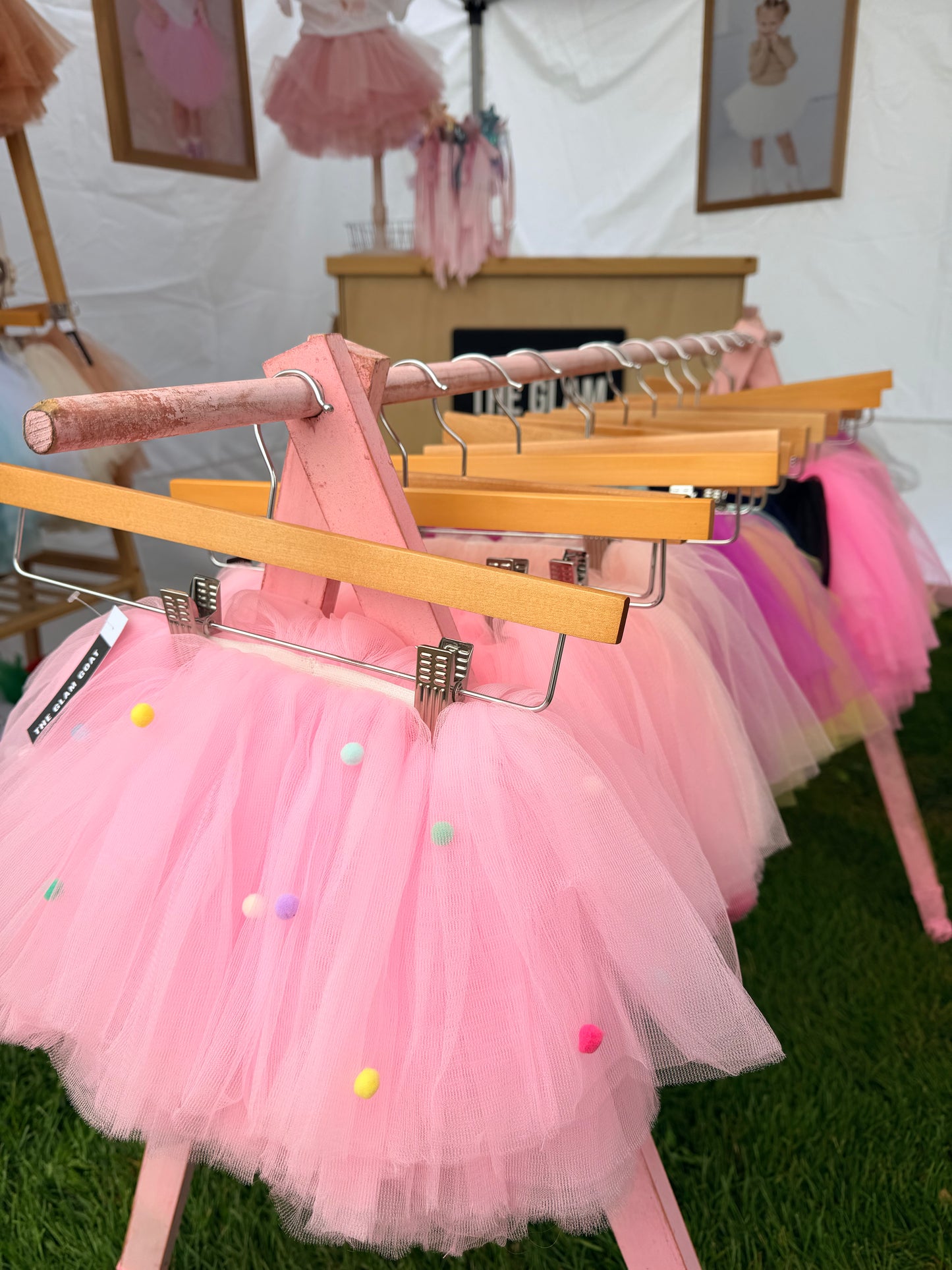 Pink Pom Pom Polka Dot Tutu | Custom Made Tutu ONLY