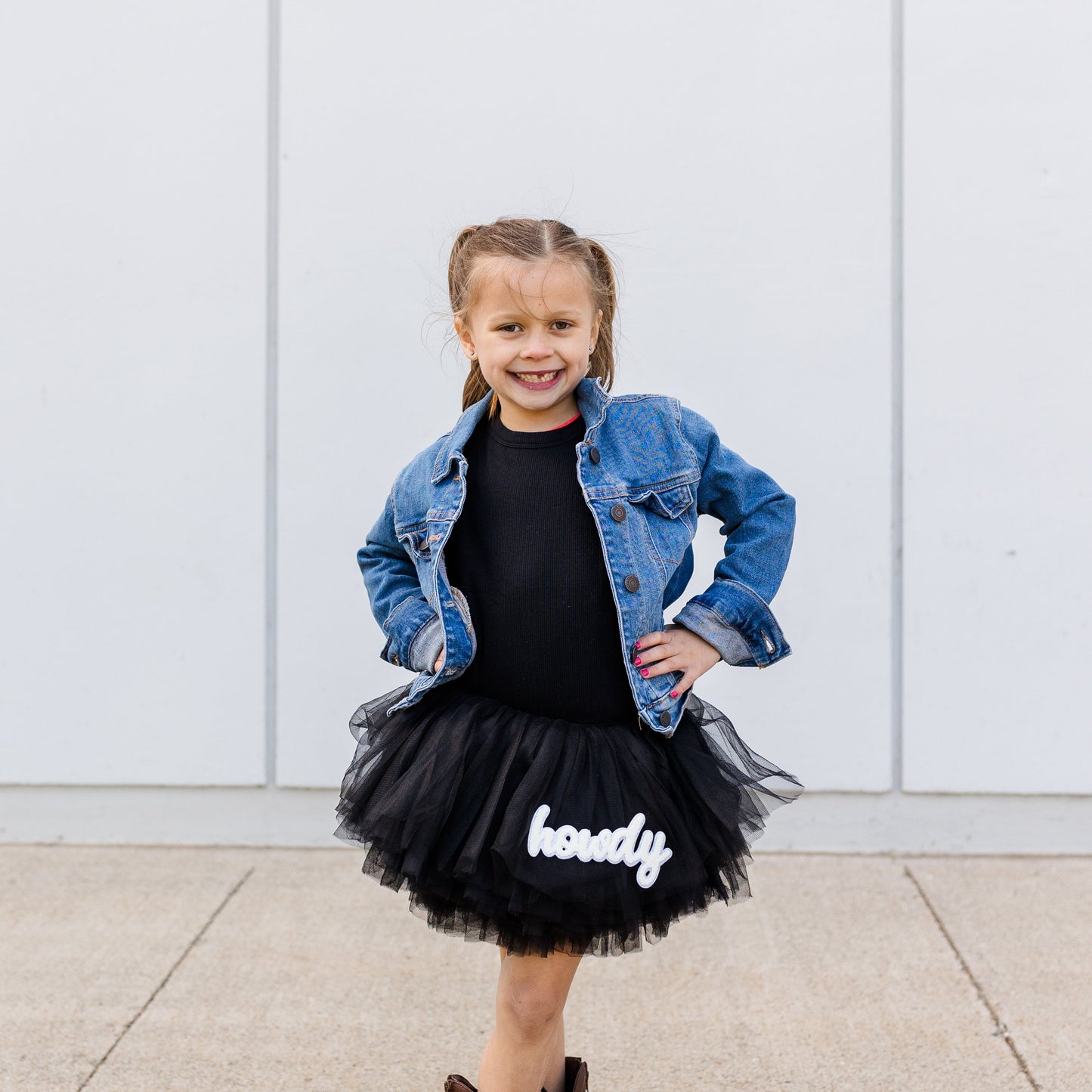 Howdy Patched Black Tutu Toddler and Kids Sizes | NB-9Youth