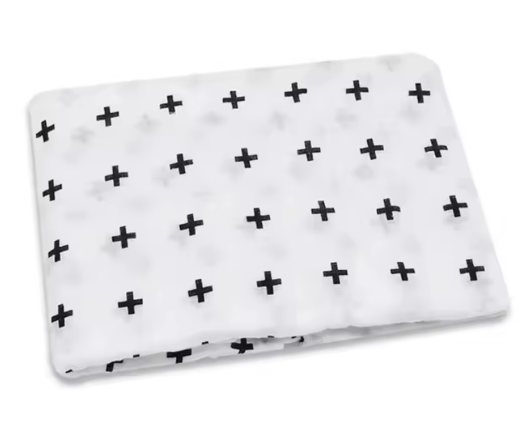Black and White Muslin Swaddle Blanket