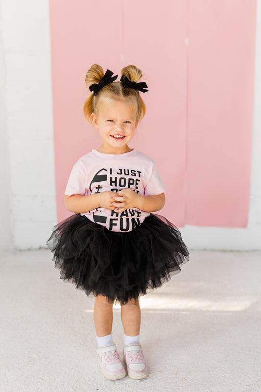 The perfect little black skirt is a must! The full fluffy tulle makes for the perfect amount of whimsical.  Our Black tulle will go with everything! 