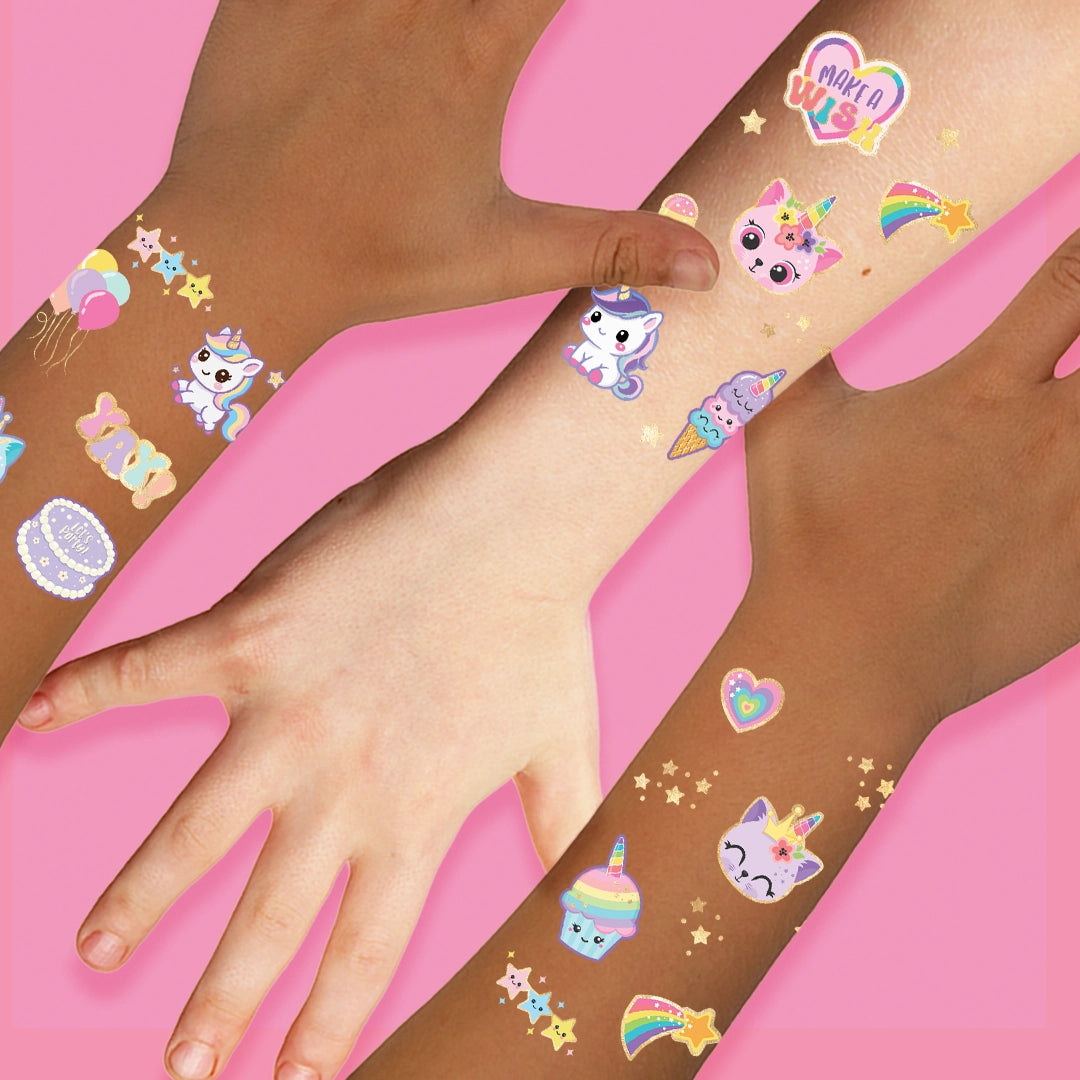 Kids’ Metallic Temporary Tattoos – Unicorn Party