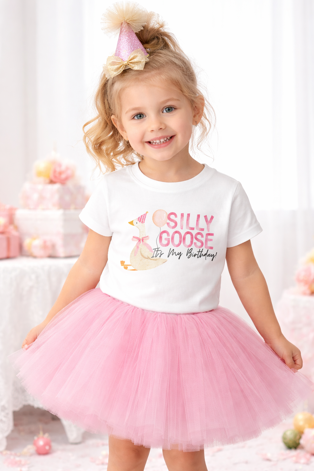 Silly Goose Birthday Outfit | Pink Tutu Birthday Dress for Girls