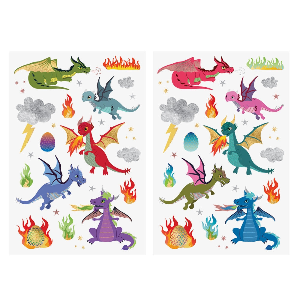 Dragons Kids Metallic Temporary Tattoo Pack | Kids Gift